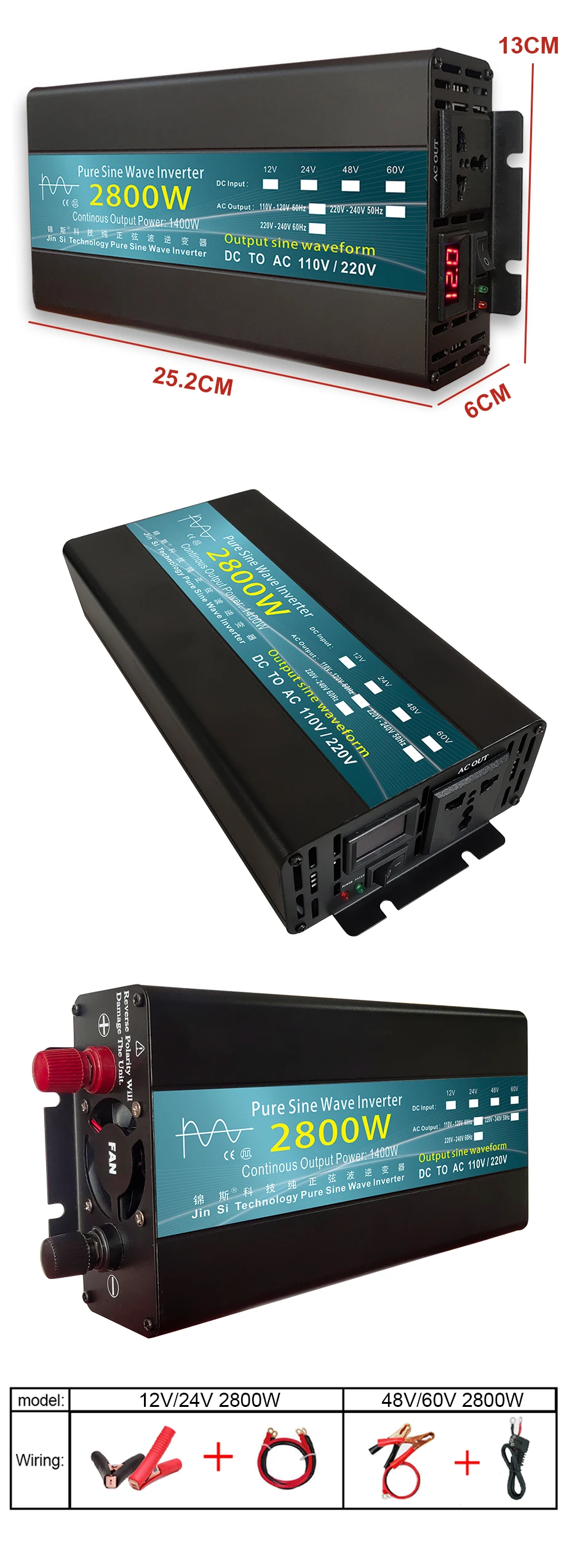 Inversor de onda senoidal pura dc 12v