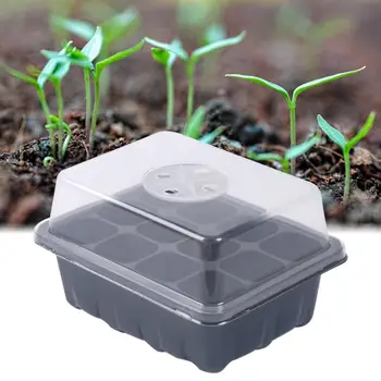 

5pcs Seed Incubator Tray Set Plant Starter Kit 12 Hole Nursery Box With Cover Indoor Gardening Cultivation Supplies