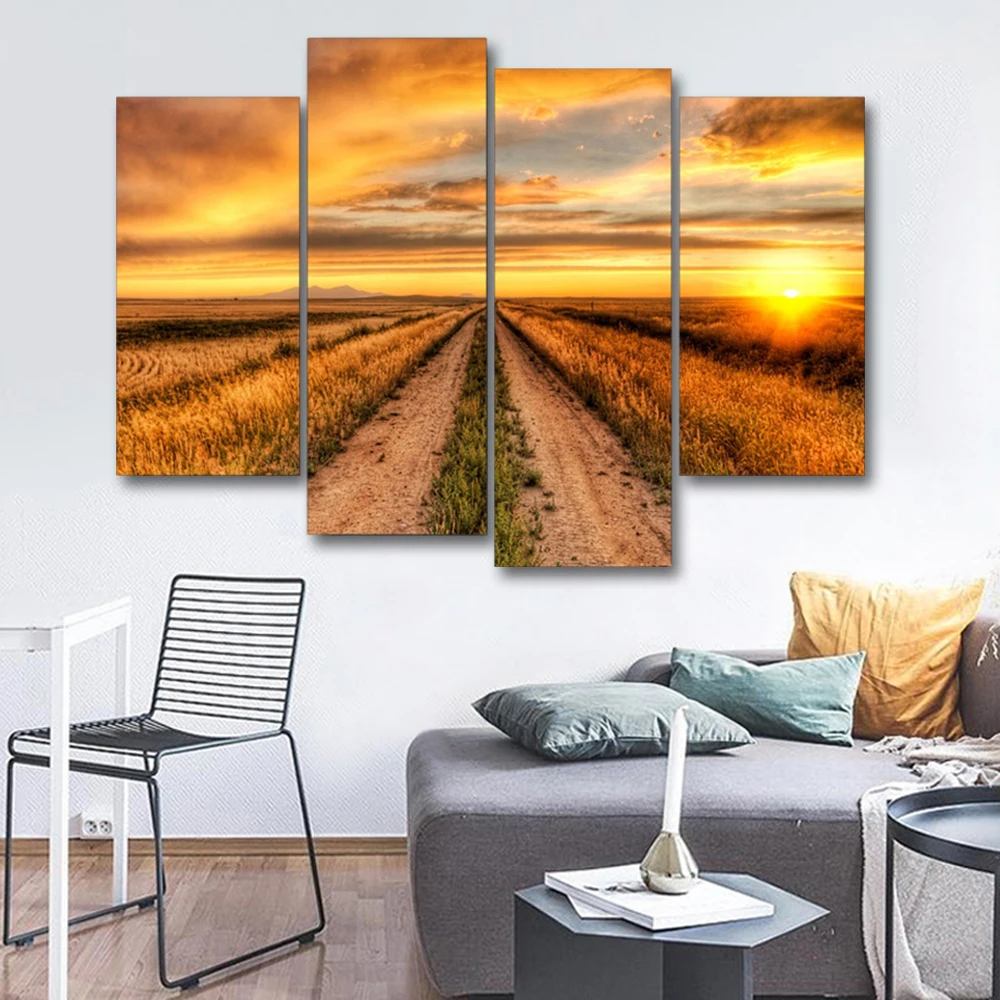 

Country Road Wall Pictures Poster Print Canvas Painting Calligraphy Decorative for Living Room Bedroom Home Decor Frameless