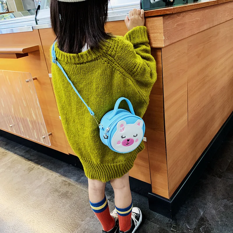 

Korean-style Fashion Children Crossbody Bag Cartoon CHILDREN'S Purse Circle Girls Casual gong zhu bao Accessories Bag