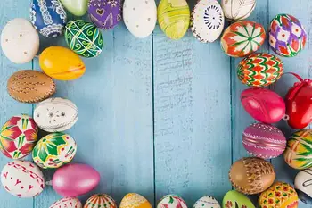 

Vinyl Custom Photography Backdrops Prop Wood Planks Easter day theme Photo Studio Background FG19607-9137589