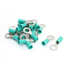 20 шт RV5.5-8 кольцо язык Тип предварительно изолированные Клеммы Зеленый для AWG12-10