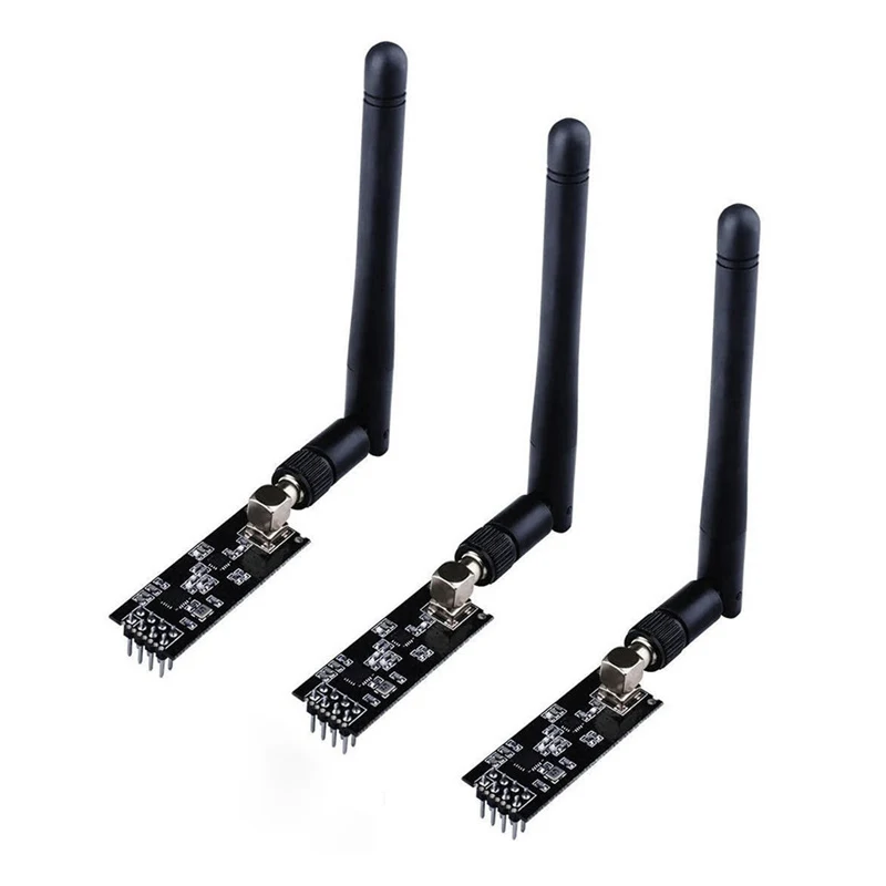 

3 шт. беспроводной модуль приемопередатчика, модуль радиочастотного приемопередатчика 2,4 ГГц 1100 м NRF24L01 + PA + LNA SMA Антенна для Arduino KY67
