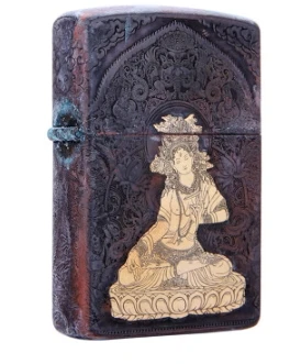 

ZYL ZORRO brass Buddha white tada 3D deep carved Emboss gasoline lighter