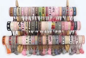 

Embroidered Women's Bracelet Creative Braided Hand Rope Tassel Ethnic Handmade Ribbon Rope European and American Simple Wild Jew