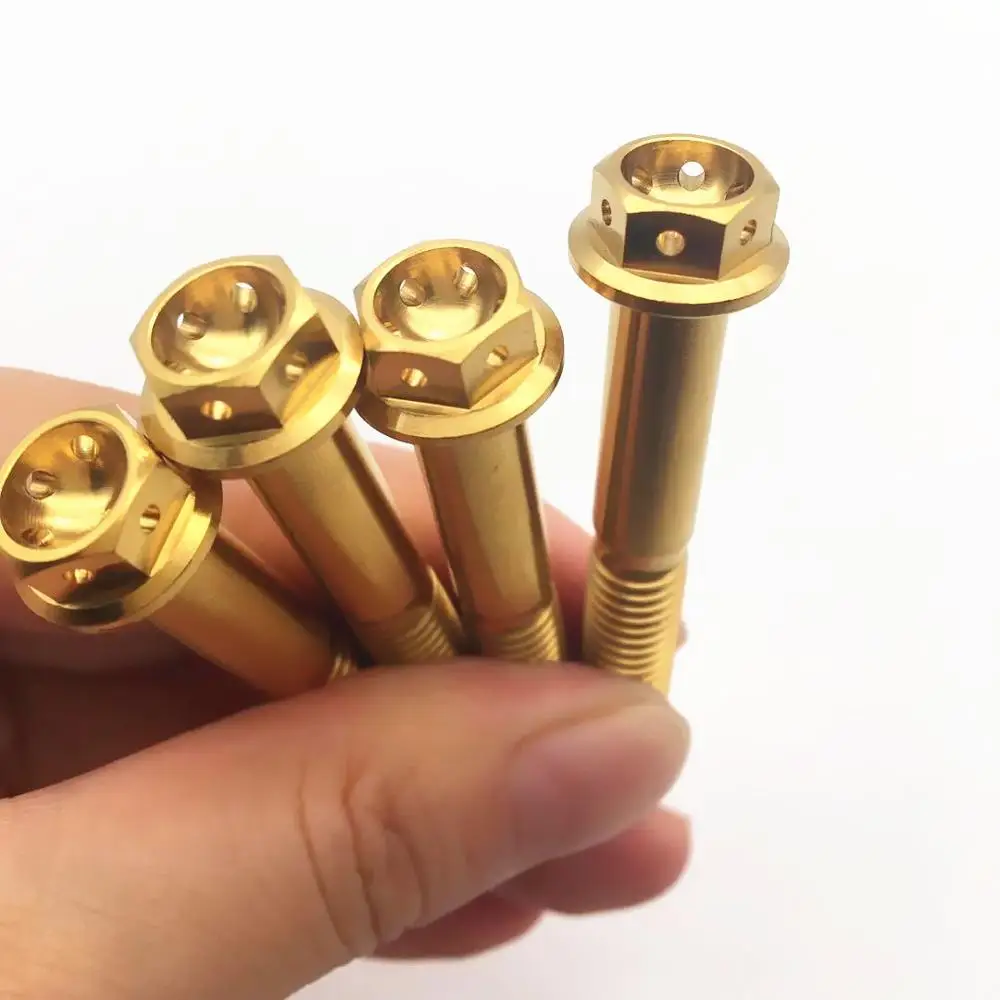

M6 Ti Fastener Motorcycle Titanium Bolts M6x10 M6x15 M6x20 M6x25 M6x30 M6x35 M6x40 M6x50 M6 Ti Screw Outer Hexagon Hollow Flange