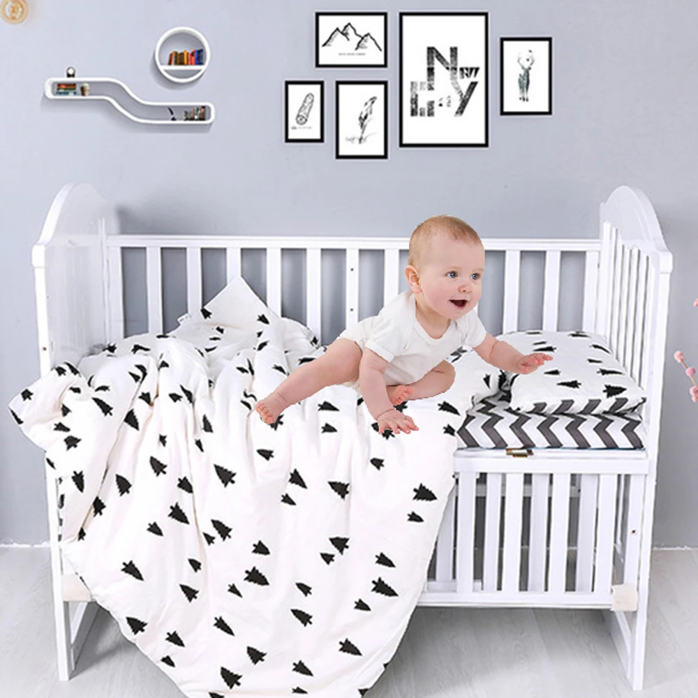 

7Pcs/Set Baby Bedding Set Cotton Bed Linens Kit For Boy Girl Cribs Cartoon Cot Pillowcase Bed Sheet Duvet Cover Without Filler