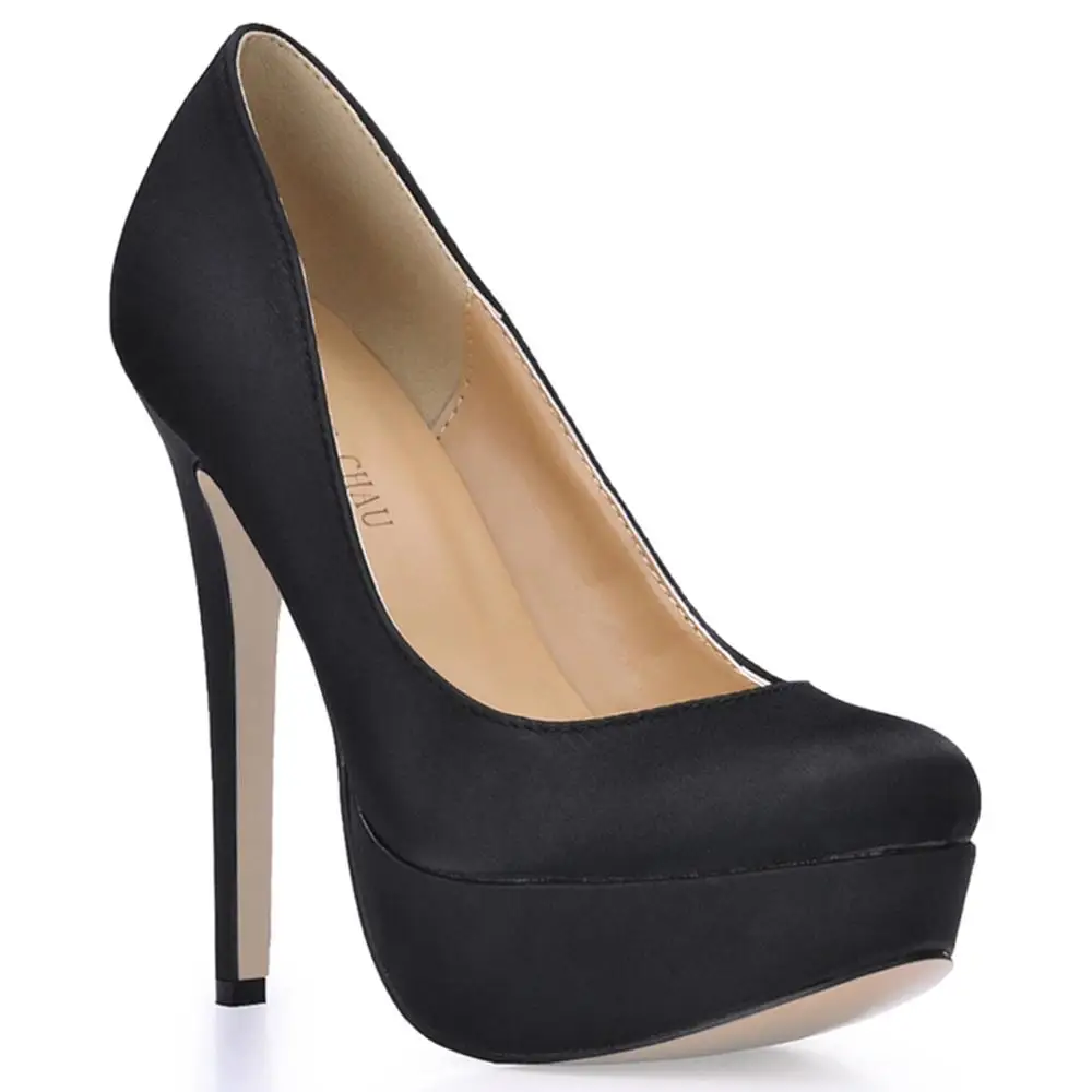

Spring Autumn Satin New 14cm High Heel Pumps Women Stiletto Thin heel Round Toe Platform Sexy Party Dress Lady Office Shoe 4-a4