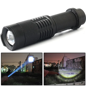 

FX-SK68C XP-G Q5 Zoom LED MINI Flashlight Waterproof Aluminum 4 Modes Torch use 14500 or AA Battery For Camping working