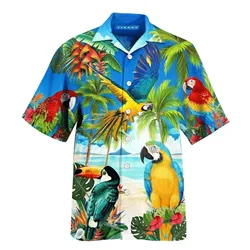 Camisa de T Para Homens Verão Collar Stand Up Impresso Ventilado E Fresco Camisa de Manga Curta Camisa Havaiana Hot Sale Chemise Homme
