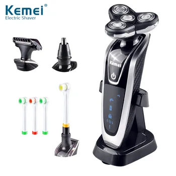 

Kemei 4 In 1 Electric Shaver 4D Floating Washable Rechargeable Triple Blade Razors KM-5181 Men Face Care Tools 220-240V 43D