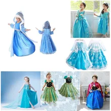 Платье Эльзы и Анны для свадьбы; костюм для маленьких девочек; милые вечерние платья принцессы для костюмированной вечеринки; детский комплект одежды на Рождество и день рождения