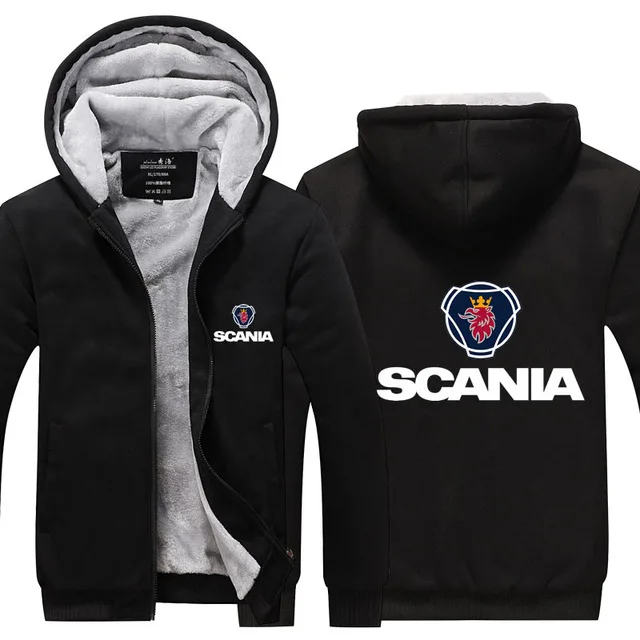 

Winter Casual Hooded Hoodies for Scania sweatshirt zipper men Thicken coat male b