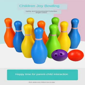 

Kids Bowling Set 8 Pins and 2 Balls with Carrying Case, Preschool Sports Ball Toys for Girls & Boys