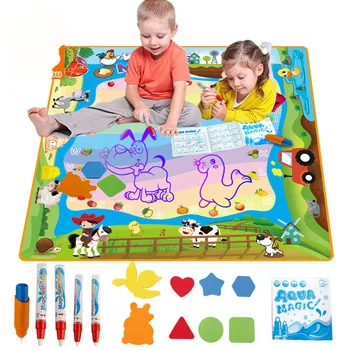 

100*100CM Aqua Magic Water Drawing Mat Water Pen Drawing Board Coloring Water Painting Games Educational Toys Kids Craft