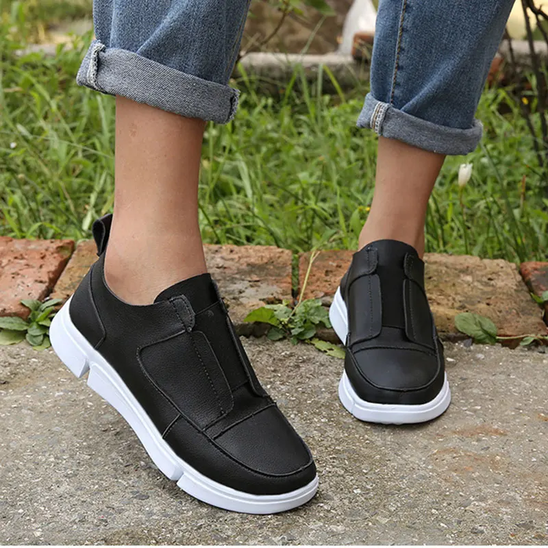 

New Women Slip On Vulcanized Shoes Autumn Woman Pumps Woman's Solid Sewing Low Heels Female Fashion Casual Sneaker Ladies Shoes