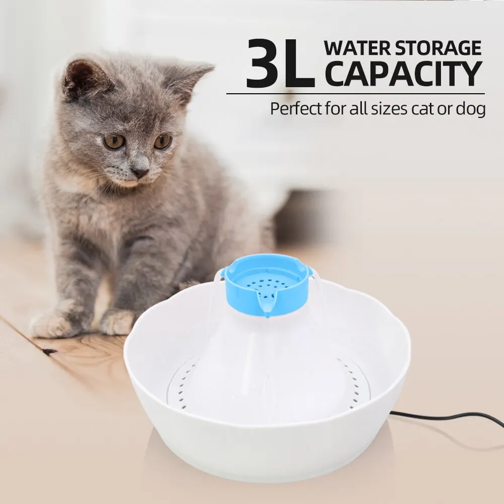 

Pet Water Feeder Fountain Pet Water Dispenser 3L Pet Cat Dog Feeding Automatic Electric Water Fountain for Cats Dogs US Plug