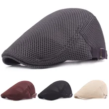 Мужская сетчатая дышащая шляпа таксиста для вождения плоская кепка s повседневная газетная кепка берет