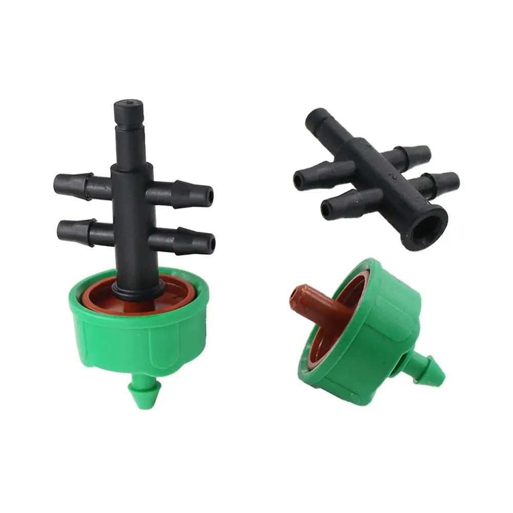 

300 Pcs 2L/4L/8L Steady Flow Dripper 4-way 3/5mm Hose Splitters Connectors Garden Irrigation Watering Dripper Fittings