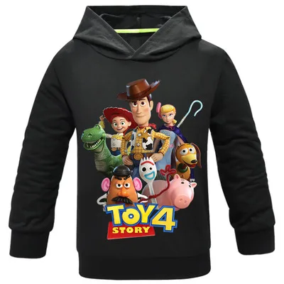 От 3 до 12 лет для мальчиков Toy Story 4 Forky Alien повседневные худи и свитшоты толстовка с длинными рукавами в стиле хип-хоп футболка с мотивом Дня благодарения Одежда для девочек - Цвет: 5113black