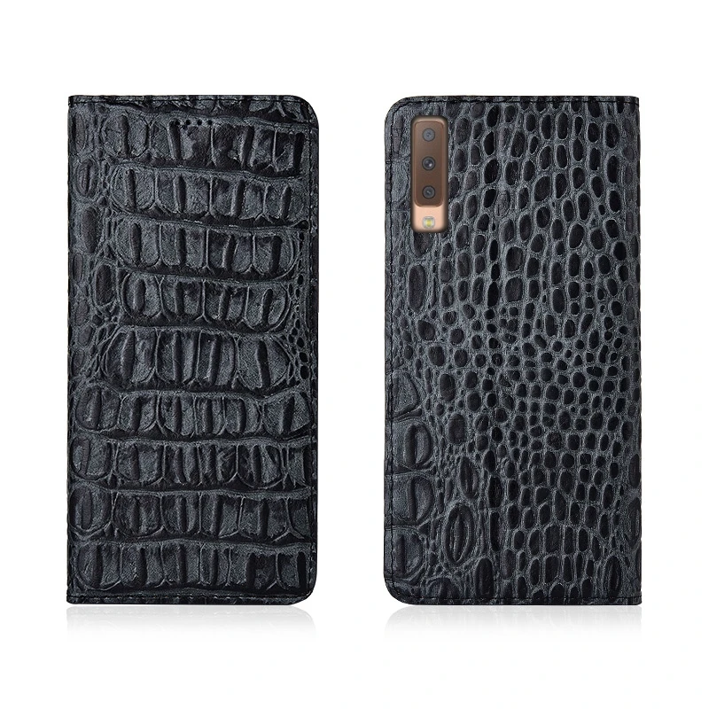 

Crocodile Back Pattern Genuine Real Leather Magnetic Flip Phone Bag For Samsung Galaxy A7 2018/Samsung Galaxy A7 2017 Phone Case