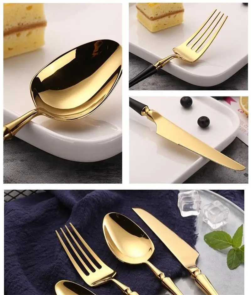 black golden dinnerware set  (6)