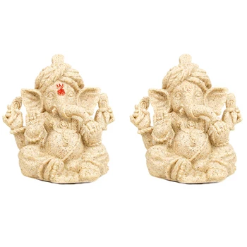 

Sandstone Elephant God Statue Lord Ganesha Buddha Sculptures Ganesh Figurines Hindu Buddhism Statue Home Decoration Accessories