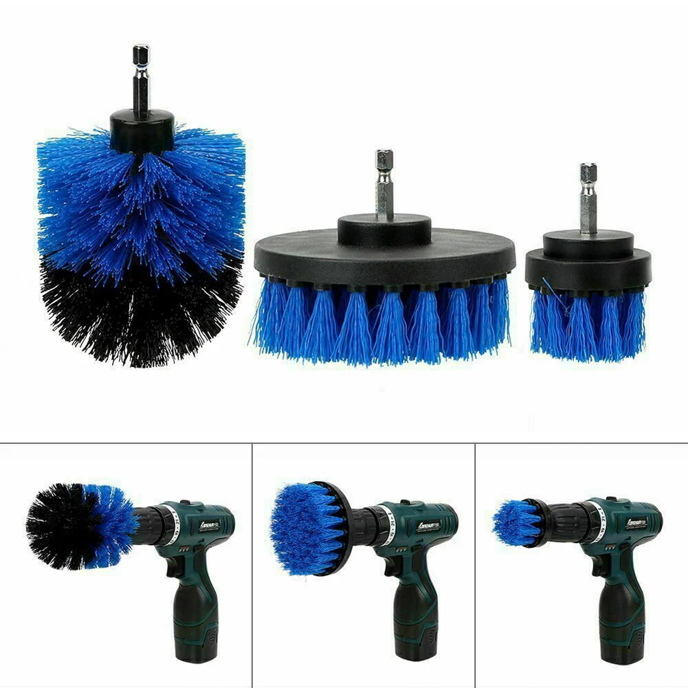 Car Wash Brush Hard Bristle Drill Auto Scrubber Detailing Cleaning Tools Nylon 