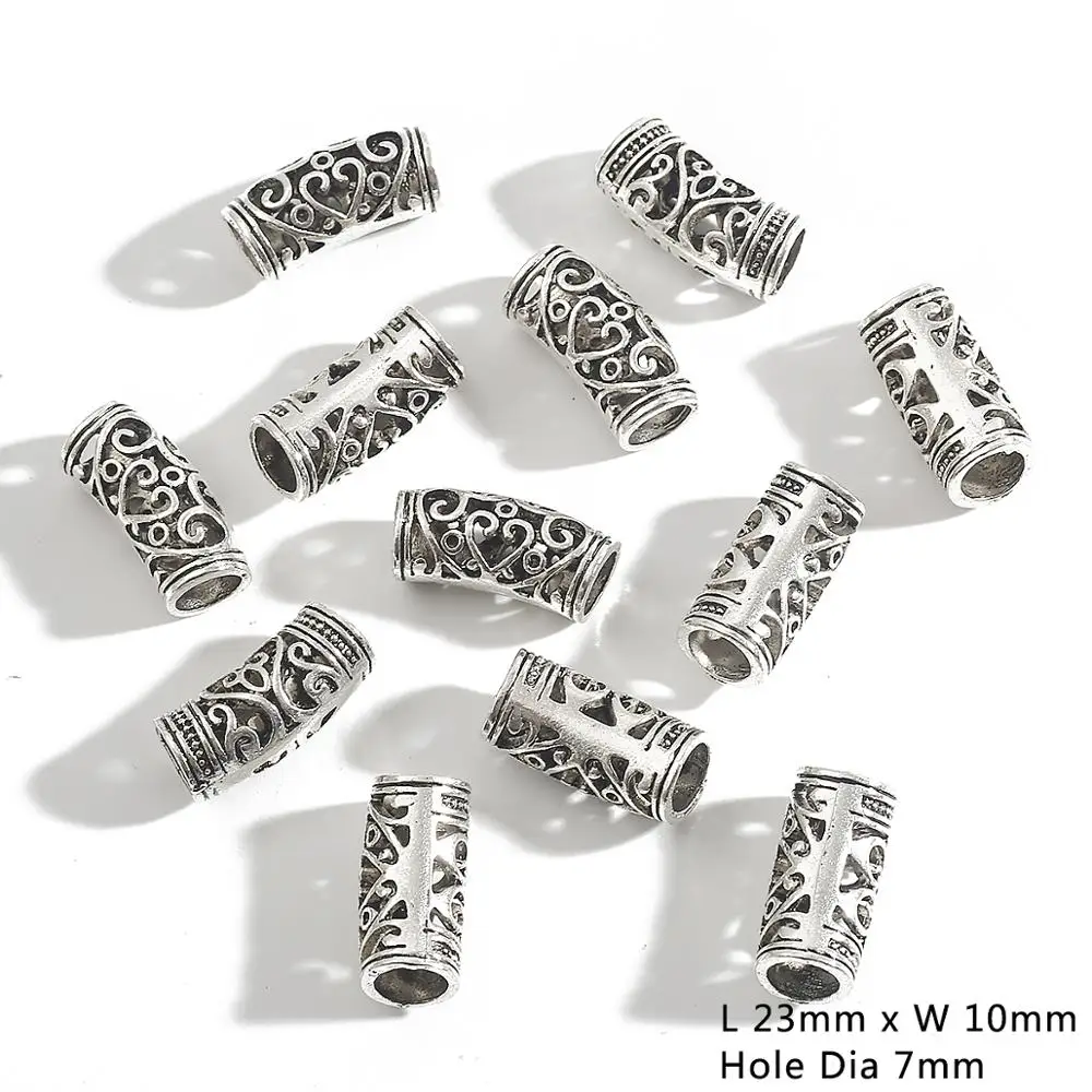 Antique Silver Plated Curved Tube Beads