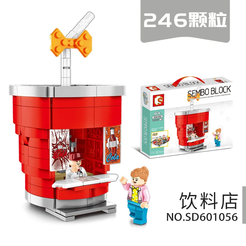 Best SEMBO Blocks Mini Street Shop Building Bricks Cute Micro Store chips Model hamburger Educational Kids toys Fun Children Gifts
