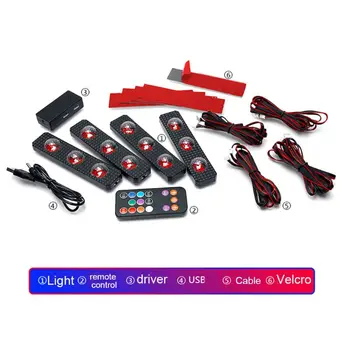 

Car Bottom Decorative Interior Lights 1 for 4 Universal LED Multi DIY Multipurpose Glow Lamp for Car Home Party Automobile Decor