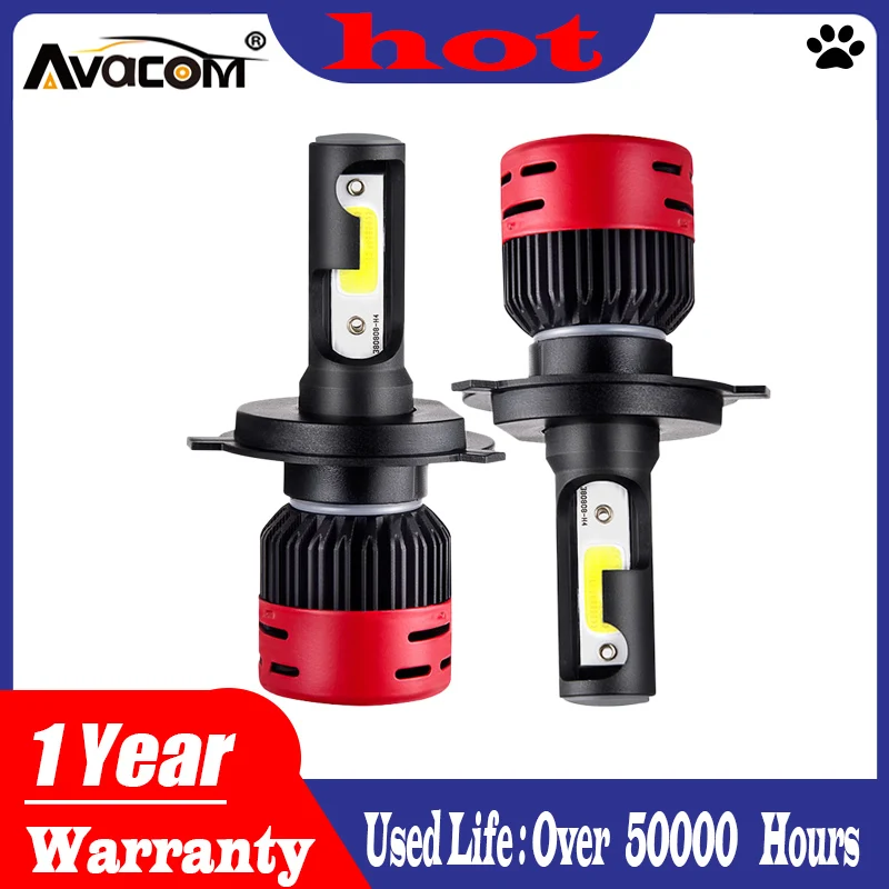 H4 LED H7 Автомобильная фара Лампа H3 9005/HB3 9006/HB4 9012/HIR2 COB 6500K мини Супер Белый 72 Вт 12 В