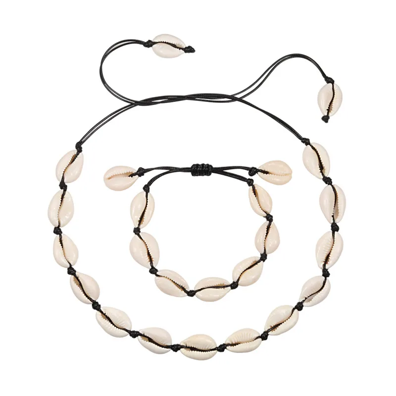 Женское модное ожерелье черный ремень натуральная ракушка колье воротник ожерелье s Shell Колье простое ожерелье летние пляжные украшения подарок - Окраска металла: 02