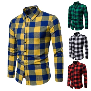 Camisa Xadrez Masculina Manga Longa Estilo Country Argyle 1