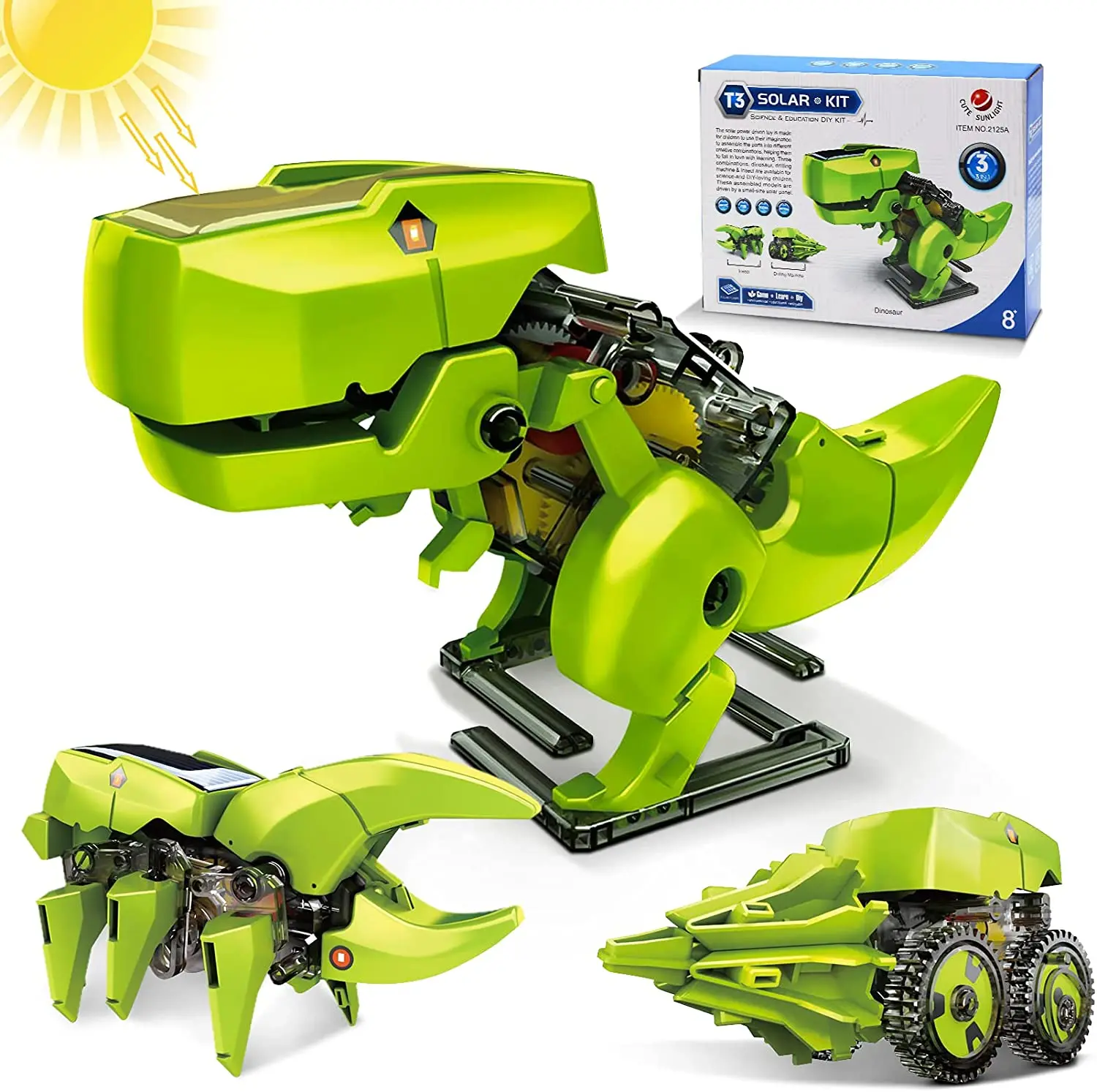 Solar Robots for Kids 3 in 1 Science Dinosaur Building Toys STEM Projects Gifts Boys Girls Ages 8-12 | Игрушки и хобби