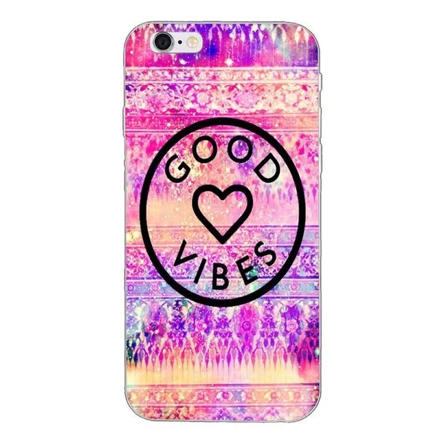 Цвет: желтый KETAOTAO чехол для телефона с цитатами good vibes s для iPhone 4S 5C 5S 6S 7 8 SE 5 6 Plus X Чехол кристально чистый мягкий TPU чехол s - Цвет: Цвет: желтый