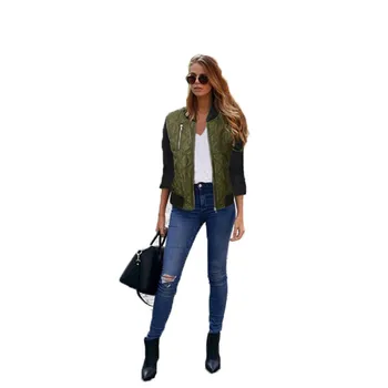 

Fashion women jacket 2XL plus size long sleeve top coat 2019 autumn winter new green black wine red standing collar jacket LR642