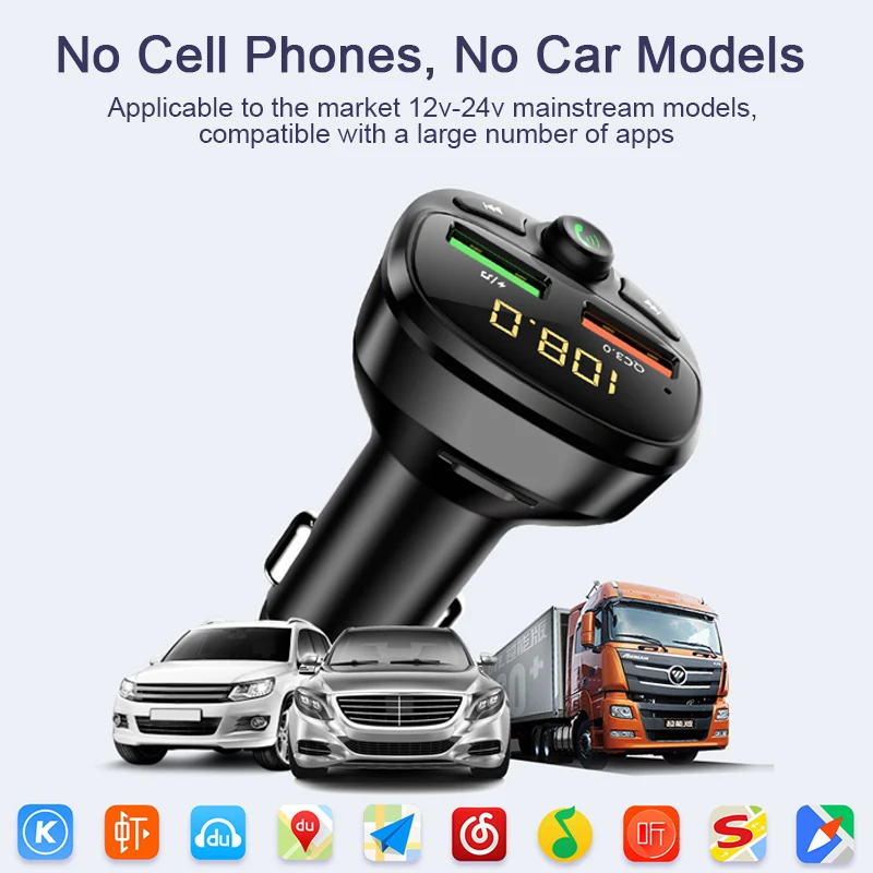 SRUIK fm-передатчик Bluetooth для автомобиля Быстрая зарядка 3,0 fm-модулятор автомобильное usb-устройство для зарядки телефона автомобильный комплект Hands-Free TF карта музыкальный плеер