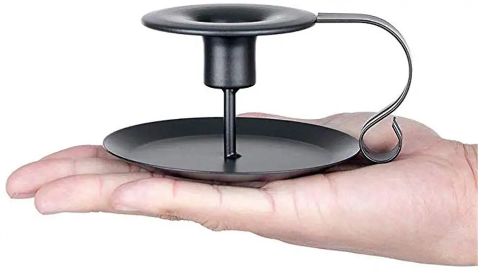 

Retro Iron Taper Candle Holder, Black Candlestick Holders Stand for Halloween Christmas Dining Room Home Decoration Display