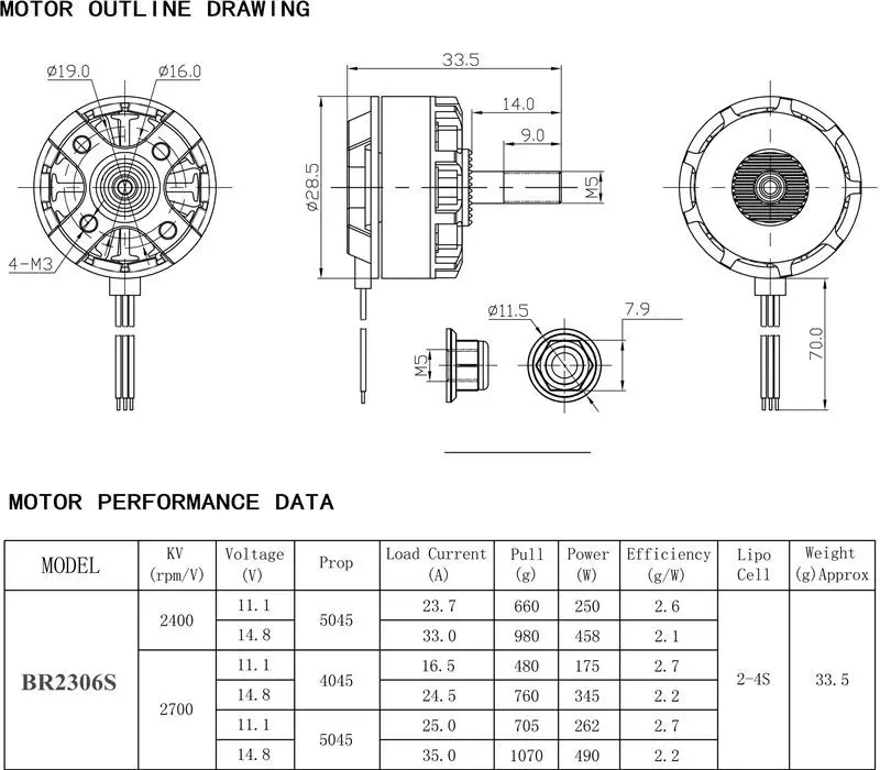 Высококачественный гоночный Racerstar Edition 2306 BR2306S 2400KV 2-4S бесщеточный мотор для Дрон на радиоуправлении X210 X220 250 FPV Racer
