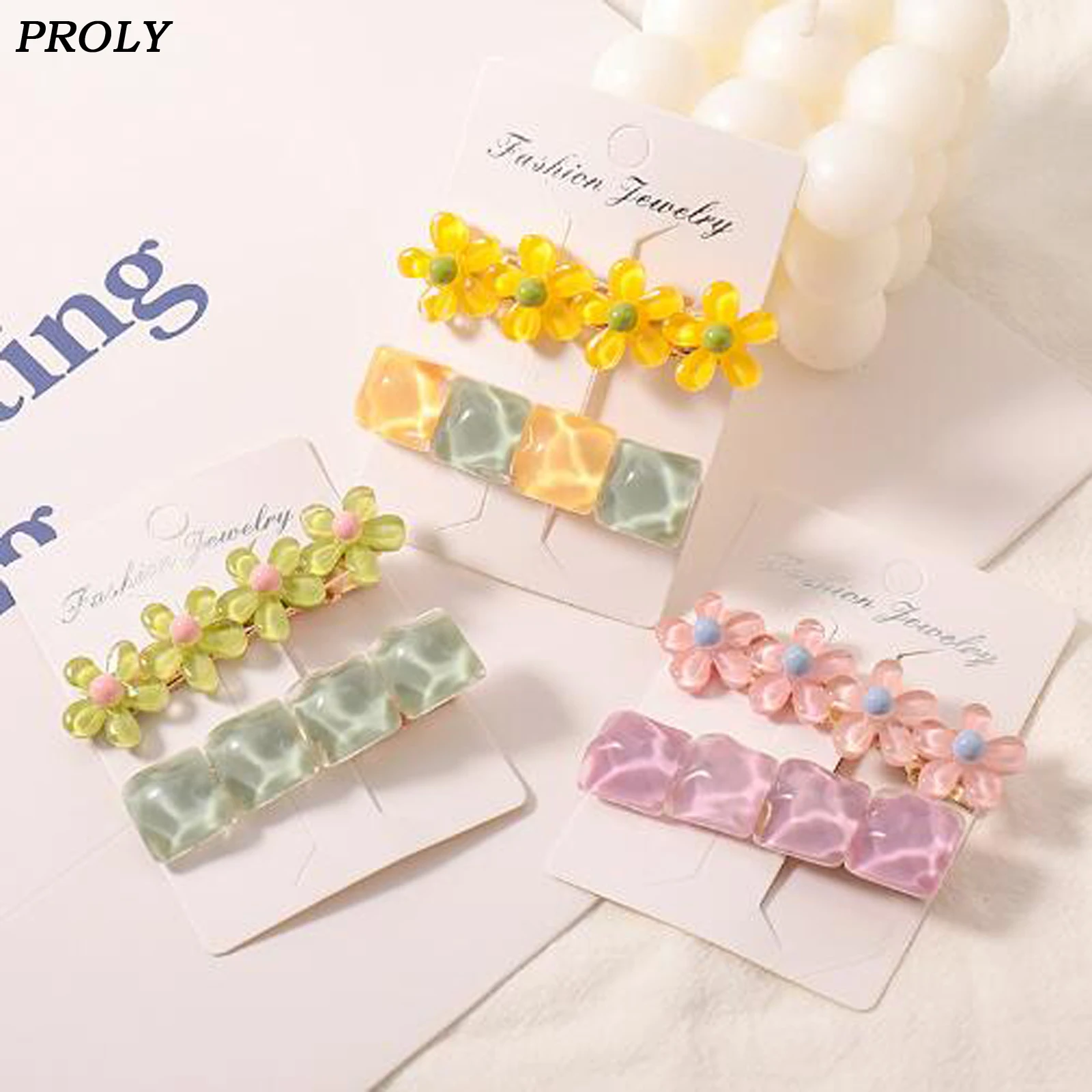 

PROLY New Lovely Kids Barrettes Girls Hairpins Bangs Candy Color Hair Clips Crystal Transparent Headwear Hair Accessories