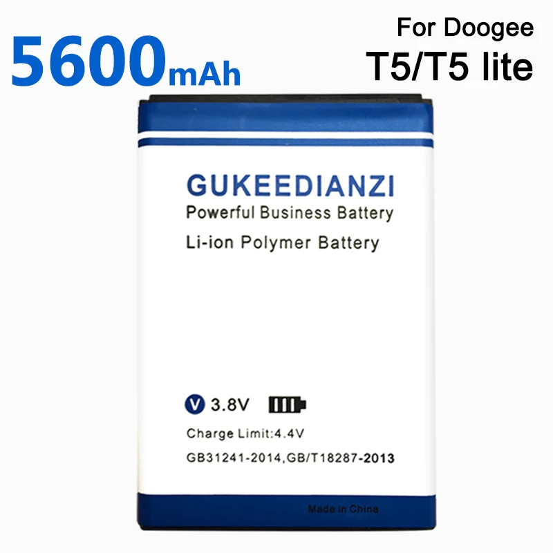 Литий-полимерный аккумулятор GUKEEDIANZI емкостью 5600 мАч BAT16464500 Для DOOGEE T5 Lite