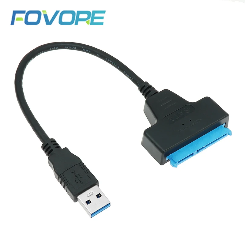 Cabo usb sata 3/4 polegadas, 22 pinos sata iii hdd ssd para usb 2.5 e 3 ...