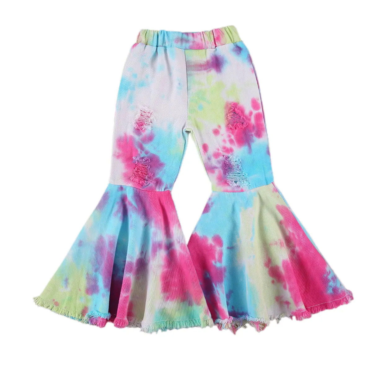 1 6Years Toddler Baby Girls Flare Pants Stylish Leopard Tie Dye Printed Bell Bottoms Pants Fall