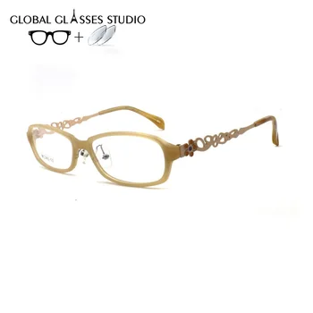 

Oval Lens Glasses Frame Women Frosted Metal Temple Office Lady Myopia prescription Optical Frame MJ2501-01