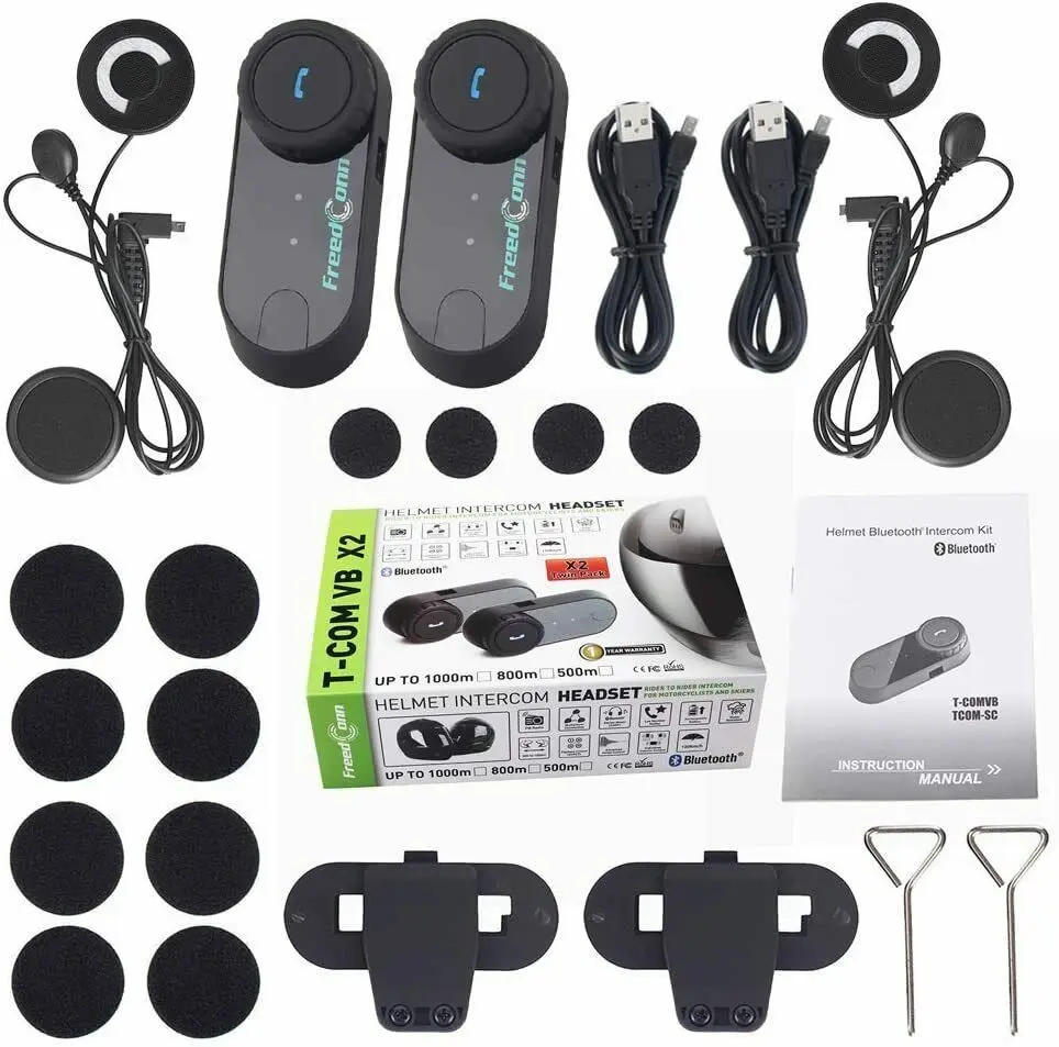 Updated Version !! 2pcs Original Bt Bluetooth Motorcycle Helmet