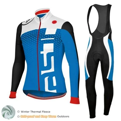 C3 Зимние Термальность флис ropa ciclismo hombre MTB для велосипедов, мотоциклов Костюмы Maillot велосипедный спорт одежда 9D Костюмы Велосипеды Джерси набор - Цвет: C3