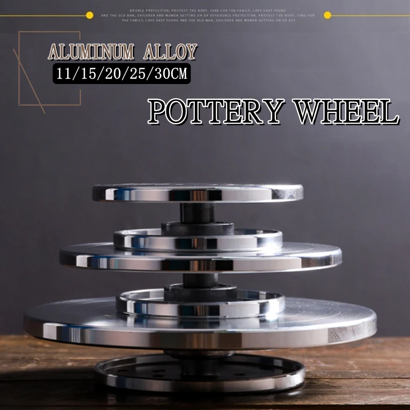 Double-Sided Pottery Wheel Turntable 15/20/25/30CM, Aluminum Clay Tools Cake Pottery Turning Wheel Ceramic Cake Making Turntable