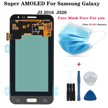 

Super AMOLED screen For Samsung Galaxy J320 J3 2016 LCD J320H J320FN J320M Display Touch Screen Digitizer replacement pantalla