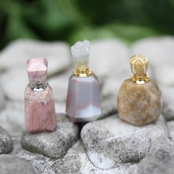 

Native Texture Quartz Square Mini Decorative Articles Perfume Bottle Essential Oil Diffuser perfume bottles Decorative
